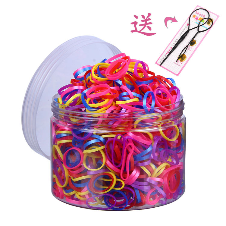 小皮筋女扎头发一次性桶装橡皮筋黑色高弹力发圈成人儿童头绳头饰