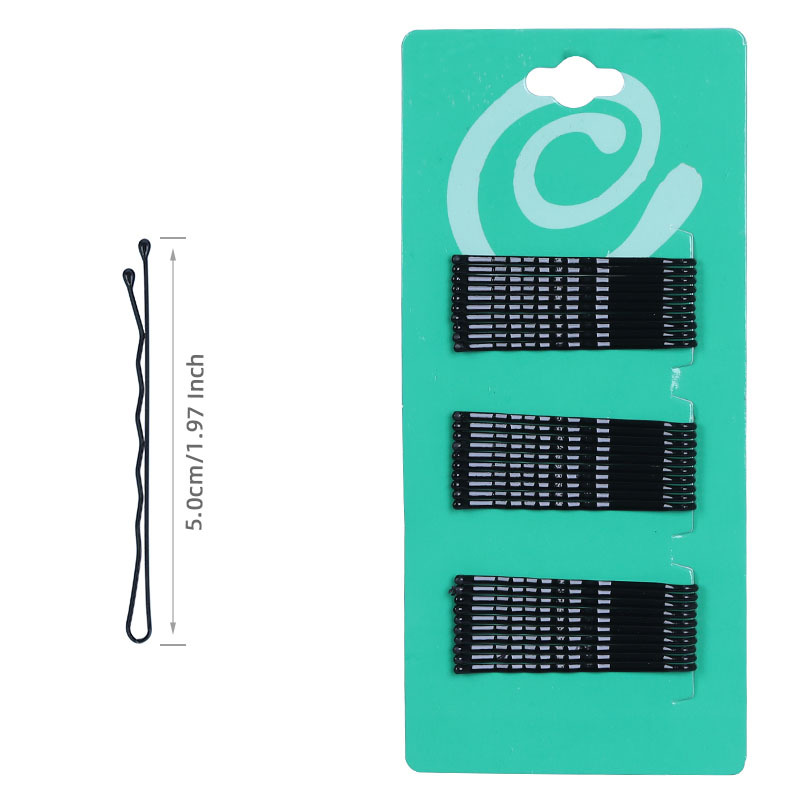 5CM black small hair clips for Internet celebrity live-streamers, not easy to peel off paint, non-replaceable, green card steel clips, 2-yuan store, street stall, night market hair clips details Picture