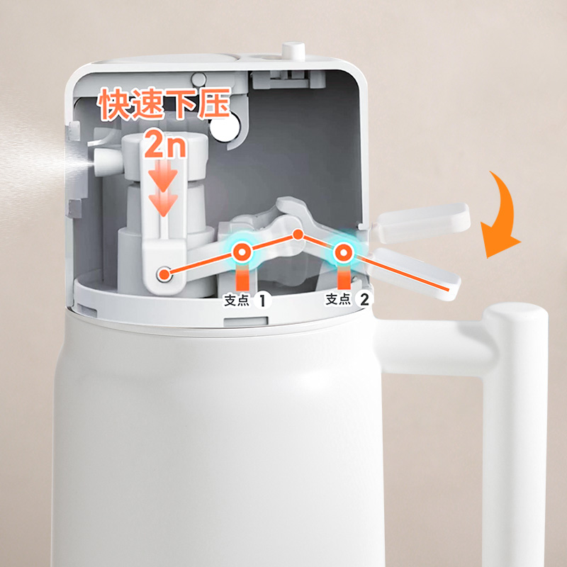 【CL】25Q4#8258 Zhiyou Spray-Pouring Integrated Glass Oil Can (700ml) White/Khaki Clear details Picture