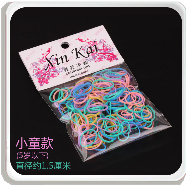Korean mini strong-pull, candy-colored disposable children's hair ties for girls, 2-yuan store supply undefined