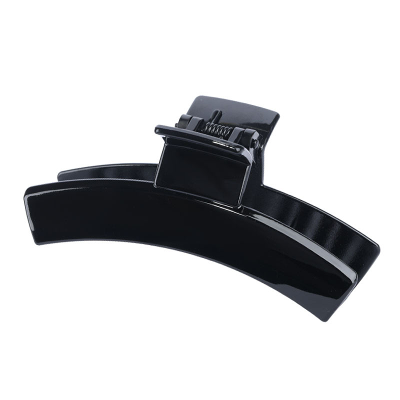 Cross-border best-selling black DIY grab clip, large straight clip, ponytail hair clip, 9 cm shiny black hair clip accessory Item Picture