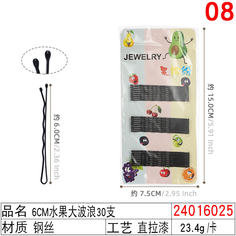 Black steel wire hair clips, hair accessories, Korean style with flowing paint, 5cm, 6cm one-piece clips, small hair clips for girls' broken hair, 2 yuan store undefined