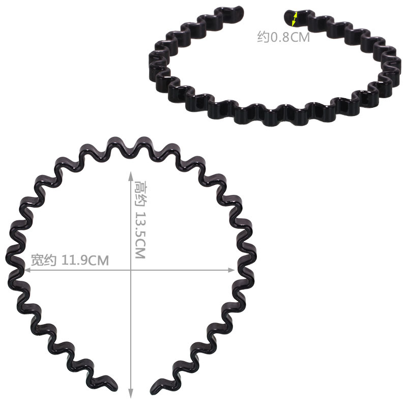 Cross-border best-selling wavy head buckle plastic 8MM wide hair clip for women instant noodle hair band 2 yuan store hair accessory supply batch Application Scenario