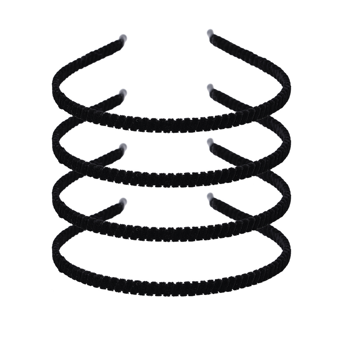 Wholesale 5mm velvet fabric wrapped black hair band step hair band, suitable for DIY fabric hair band head buckle making Application Scenario