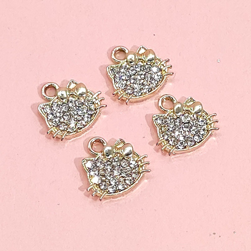 14k gold and diamond-encrussed pendant, DIY jewelry accessory, bracelet, necklace, beaded accessory, cartoon alloy dot diamond pendant undefined