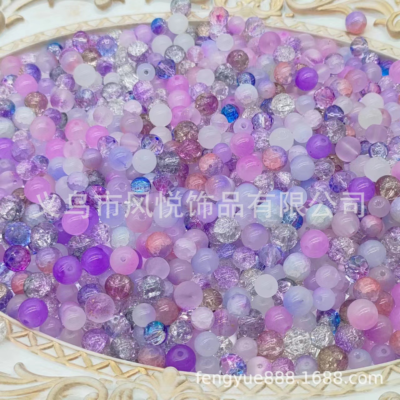 Weigh the scattered beads by jin (4-10MM), mixed color glazed beads, peach blossoms, starry sea, purple Qi Coming from the East, mixed beads undefined