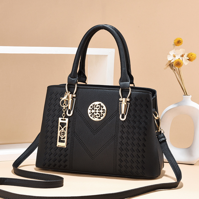 2025 Large-capacity handbag, trendy and fashionable women's bag, middle-aged mother's bag, high-end, elegant and versatile, single-shoulder crossbody bag full image