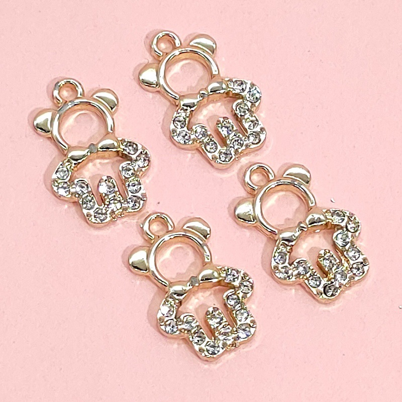 14k gold and diamond-encrussed pendant, DIY jewelry accessory, bracelet, necklace, beaded accessory, cartoon alloy dot diamond pendant undefined