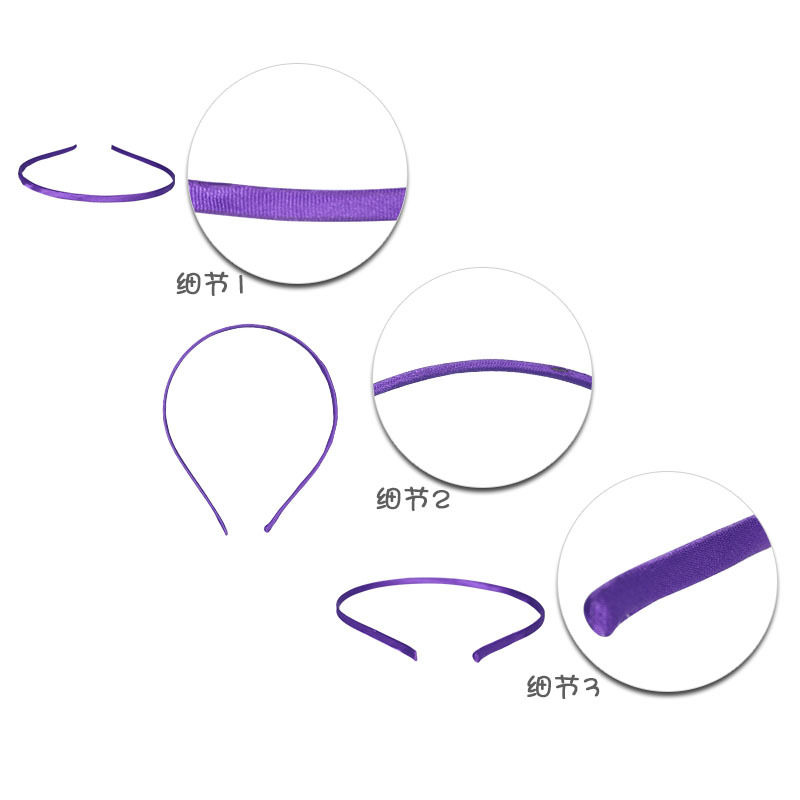 Black DIY hair band for bloggers, 5mm fabric headband, metal base fabric, fabric headband, wholesale of hair accessory materials Specification image