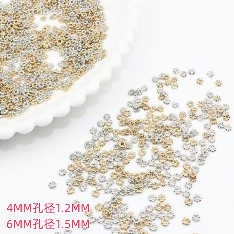 4mm/6mm snowflake spacer, flower stand, petal diy handmade jewelry accessories, bracelet, necklace, beaded and loose beaded materials Application Scenario