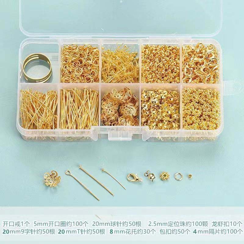 diy handcrafted accessory set: Open circle Nine-pin, T-pin, lobster buckle, positioning bead, hairpin accessories, complete set of accessories undefined