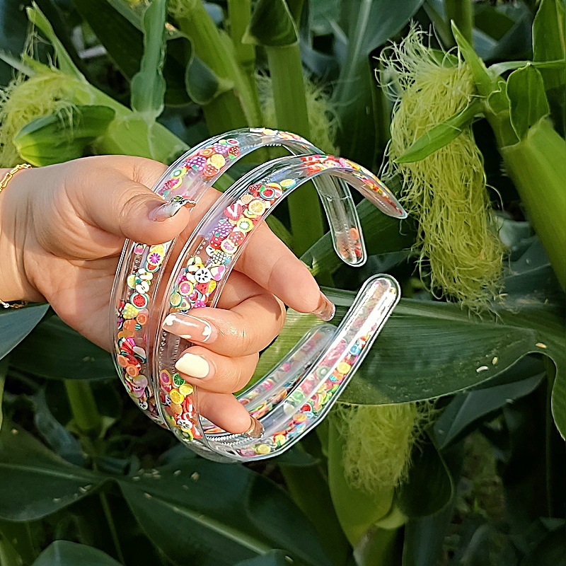 Sequined flowing sand transparent headband, children's headband wholesale new toothed anti-slip hair pressure girls' accessory hair accessory undefined