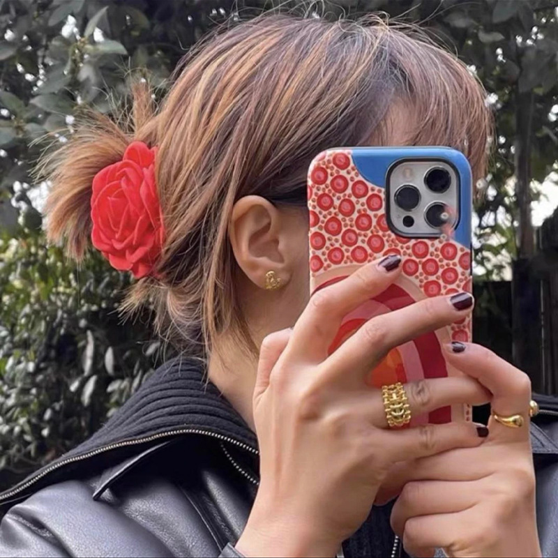Caro's same rose flower hair clip for women, with a high-end and exquisite shark clip at the back of the head, and a large size for summer Specification image