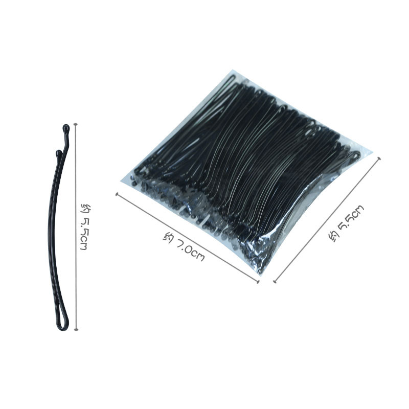 5.5cm arc-shaped straight hairpin for photo studio, steel clip for bangs, 50 pieces in black Application Scenario