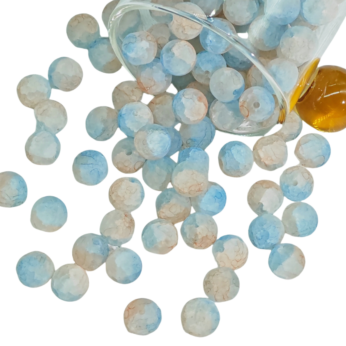 10mm frosted jade fragments, blooming glass beads, scattered beads, handmade DIY bracelet and necklace materials and accessories manufacturer wholesale Item Picture