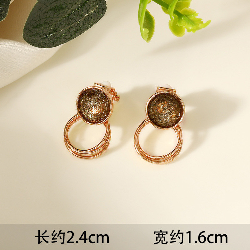 隐形欧美耳夹无耳洞可戴 法式个性滴釉耳饰女 气质简约时尚假耳环 undefined