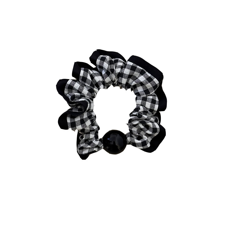 Hong Kong-style retro black and white checkered student hair band, French forest style 2024 new style, with a unique and high-end look Item Picture