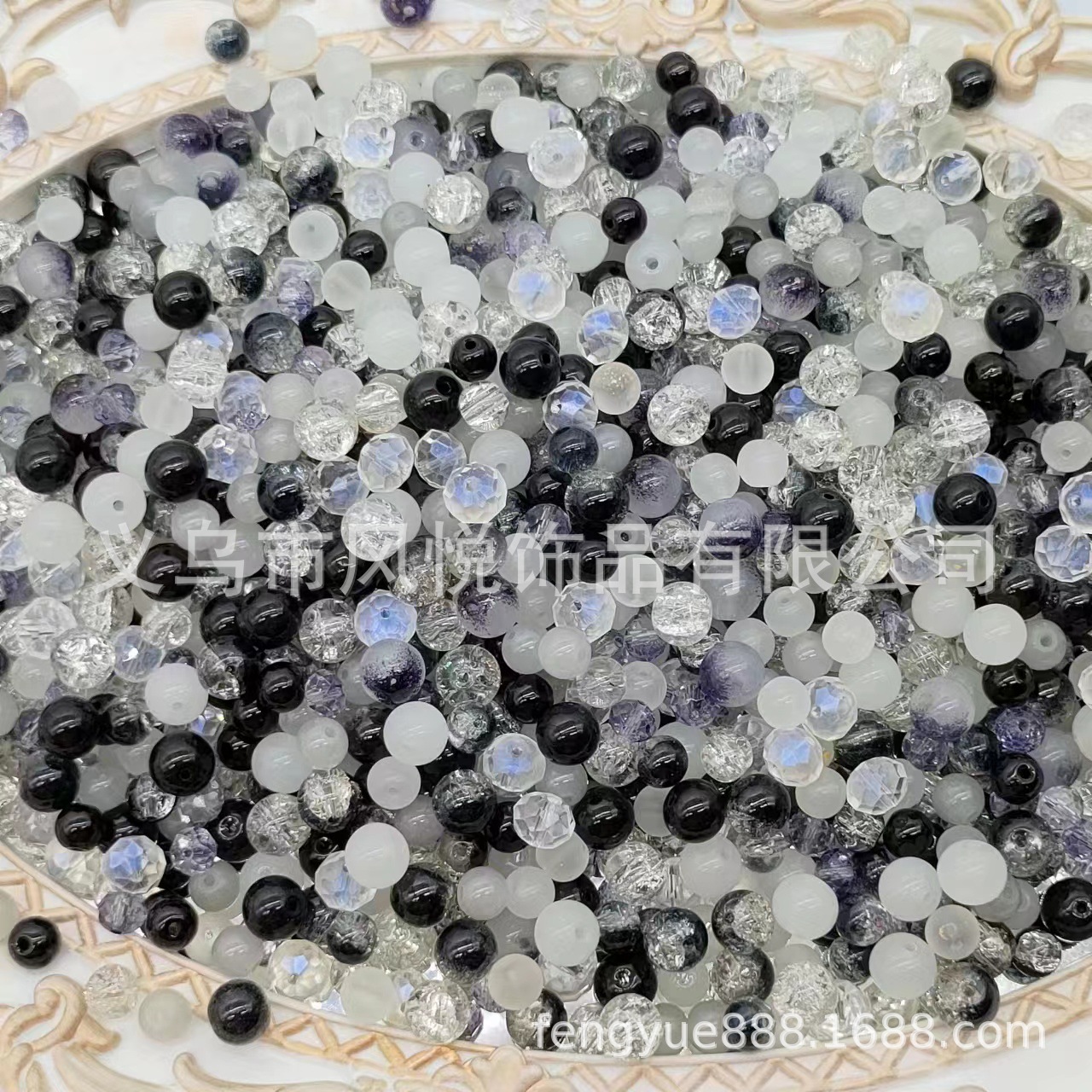 Weigh the scattered beads by jin (4-10MM), mixed color glazed beads, peach blossoms, starry sea, purple Qi Coming from the East, mixed beads undefined