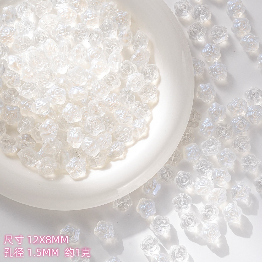 Wholesale of new glass rose, pointed flower, handcrafted beaded DIY bracelets, necklaces, hairpins, accessories and materials undefined