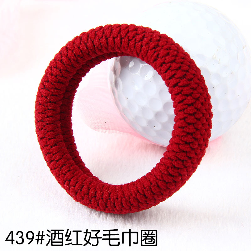 Thickened, seamless, trendy ponytail hair band, large Korean version, high-elasticity black bun hairstyle, towel band, leather band hair tie undefined