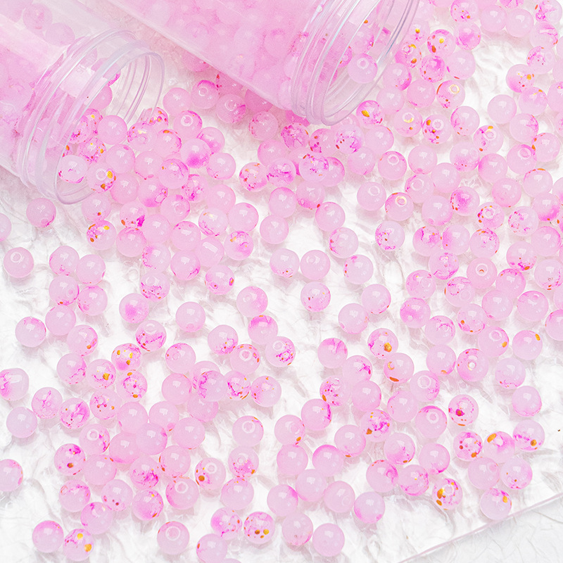 Wholesale of 8mm - 10mm jade material, ink-wash gold-sprinkled glazed glass beads, loose beads, hand-strung beads, DIY jewelry accessories materials undefined
