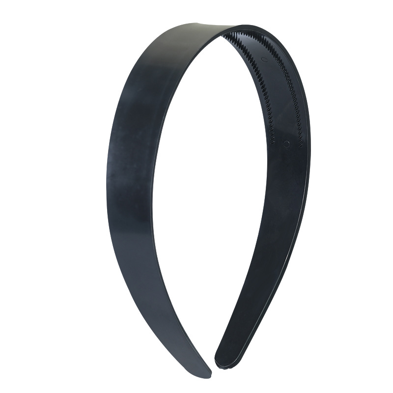 diy Korean headwear headband plastic smooth plate base piece, 2.5cm extended black toothless wide edge headband accessory Item Picture