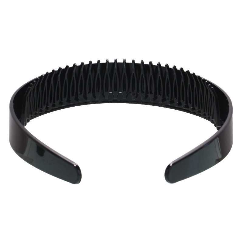 Korean wide hairband 2.5CM, toothed hairpin, comb teeth, black headband wholesale, ladies' spray-painted DIY fabric headband Item Picture