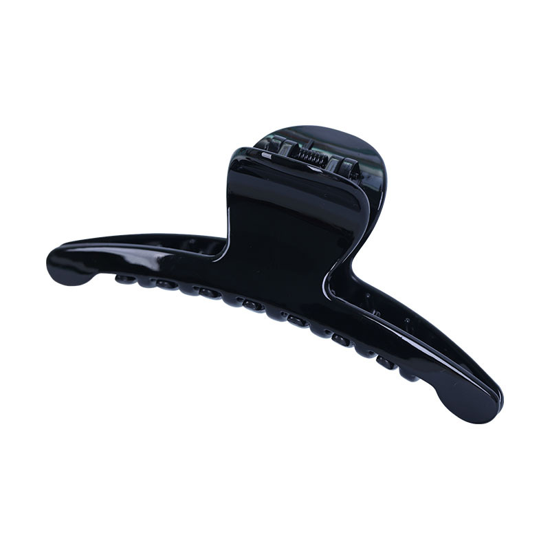 11.5 cm PC large plastic grab clip, DIY hair accessory material, black one-line moon-shaped hair clip Item Picture
