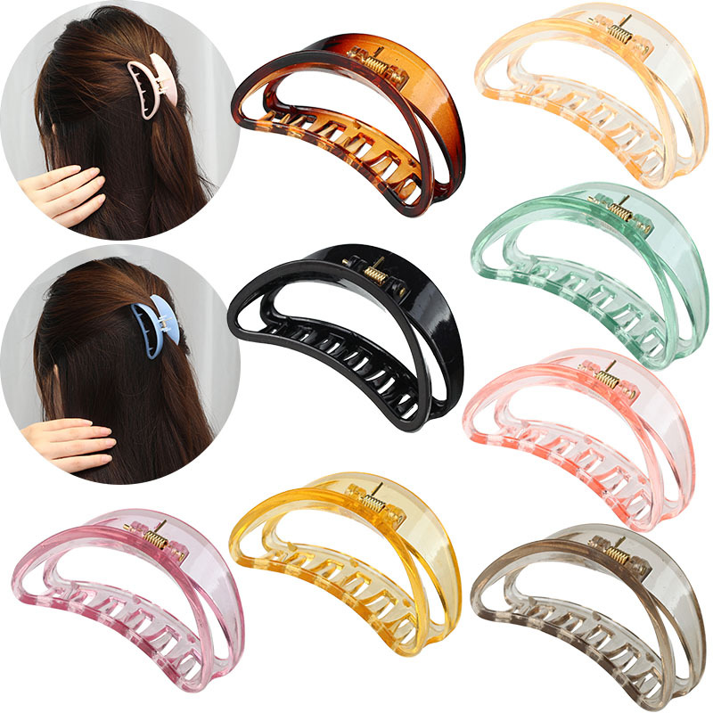 Korean version 7cm black mini clip, 7cm one-line bangs hair clip, DIY hair grip, simple clip hair accessory Specification image