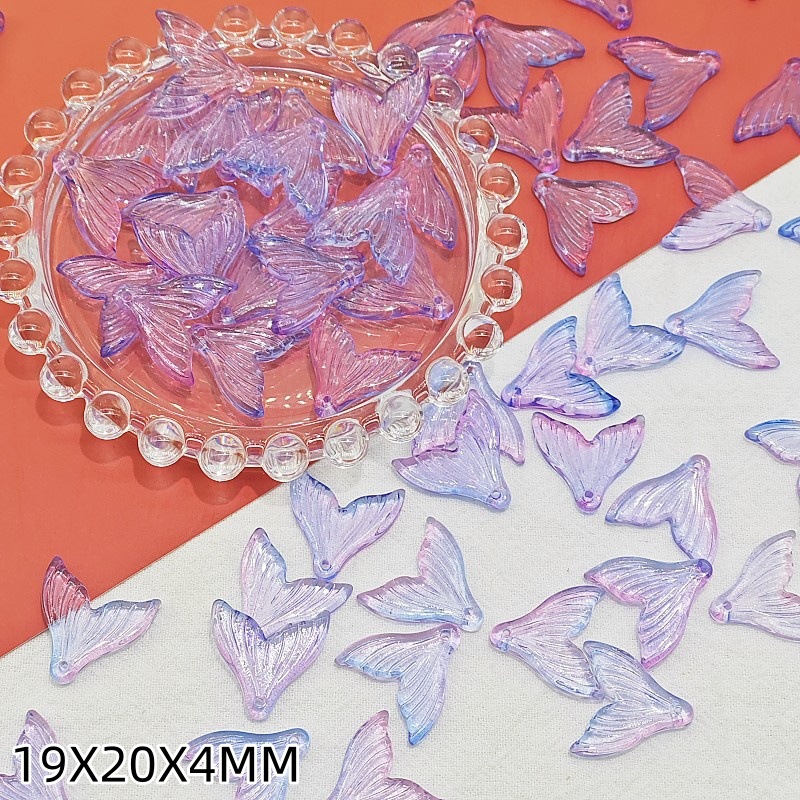 Chinese ancient-style glass fish-tail perforated earrings, bracelets, necklaces, pendants and other DIY accessories, wholesale of handcrafted materials undefined