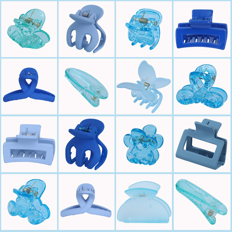 2023 Summer New Collection: Korean version Klein blue hair clip, women's blue hairpin, elegant shark clip headwear details Picture