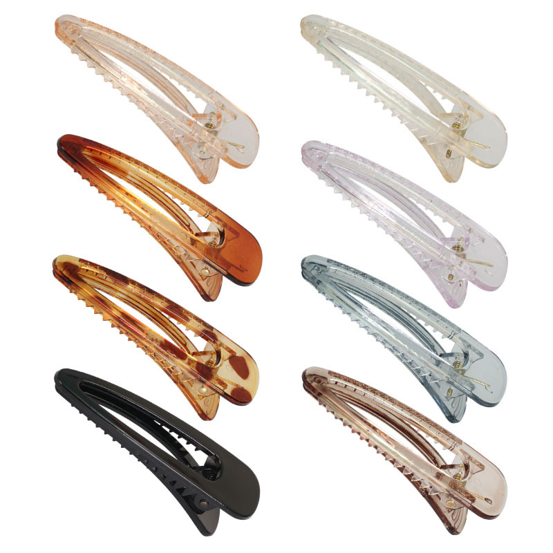 8 cm transparent hollowed-out teardrop hair clip, a new trendy bangs side duckbill clip diy accessory for women full image