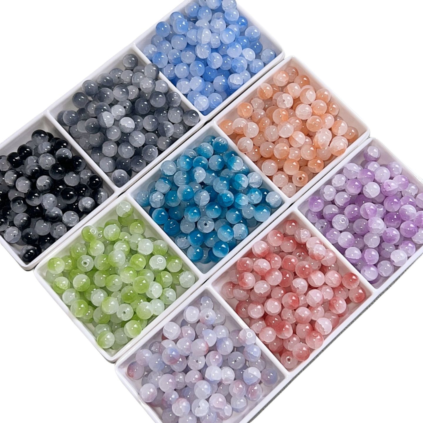 10mm transparent jade-broken glass beads, new summer 2024 ice-cracked string beads, DIY handcrafted bracelet, necklace, loose beads Item Picture