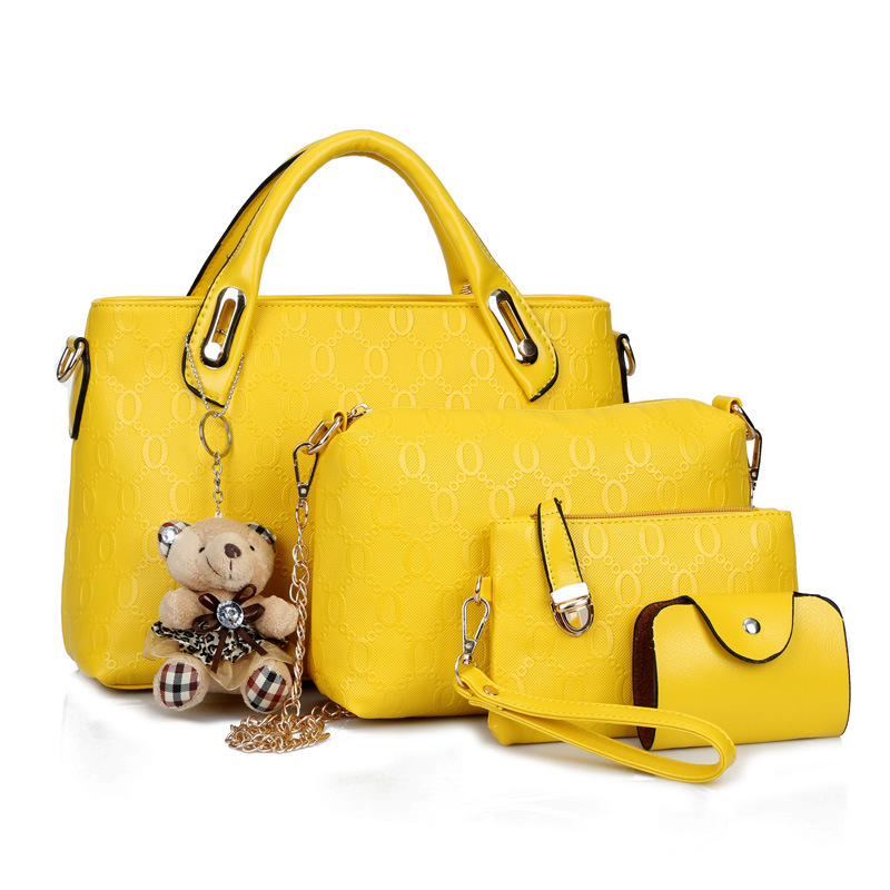 Women's bag 2023 European and American four-piece set mother-and-child bag Large capacity single-shoulder hand-carry crossbody bag manufacturer wholesale embossed design undefined