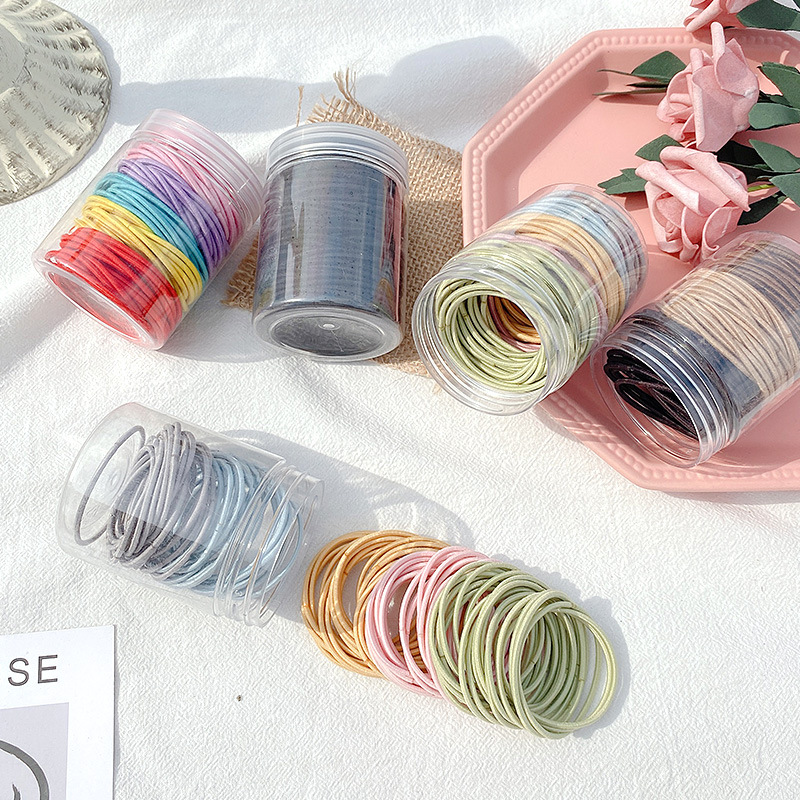 The hair tie is a simple and elegant style for women in Instagram. It's a cute Korean-style colorful leather case. 2022 new style for tying hair and using hair bands in Instagram style Application Scenario