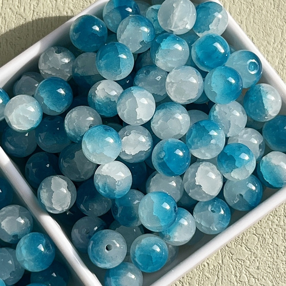 10mm transparent jade-broken glass beads, new summer 2024 ice-cracked string beads, DIY handcrafted bracelet, necklace, loose beads undefined