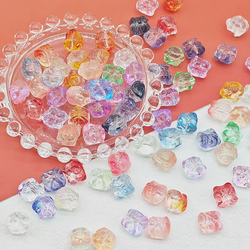 Chinese ancient-style glass fish-tail perforated earrings, bracelets, necklaces, pendants and other DIY accessories, wholesale of handcrafted materials Specification image