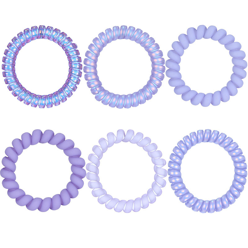 Autumn and winter new products: Purple wisteria telephone line hair band, milk purple elastic band, women's hair tie, and purple leather band accessories details Picture