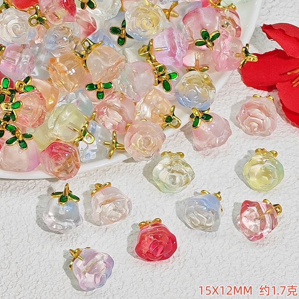 New crystal peach pendant, peach drip slip accessory, bracelet, bracelet, diy jewelry accessory, pendant material undefined