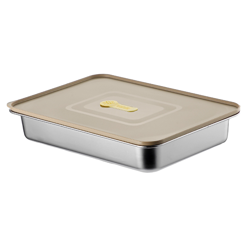 【CL】25Q4#6929-6931 Stainless steel dumpling box with wavy bottom (3300ml) 3.3L black/khaki clear pic 18