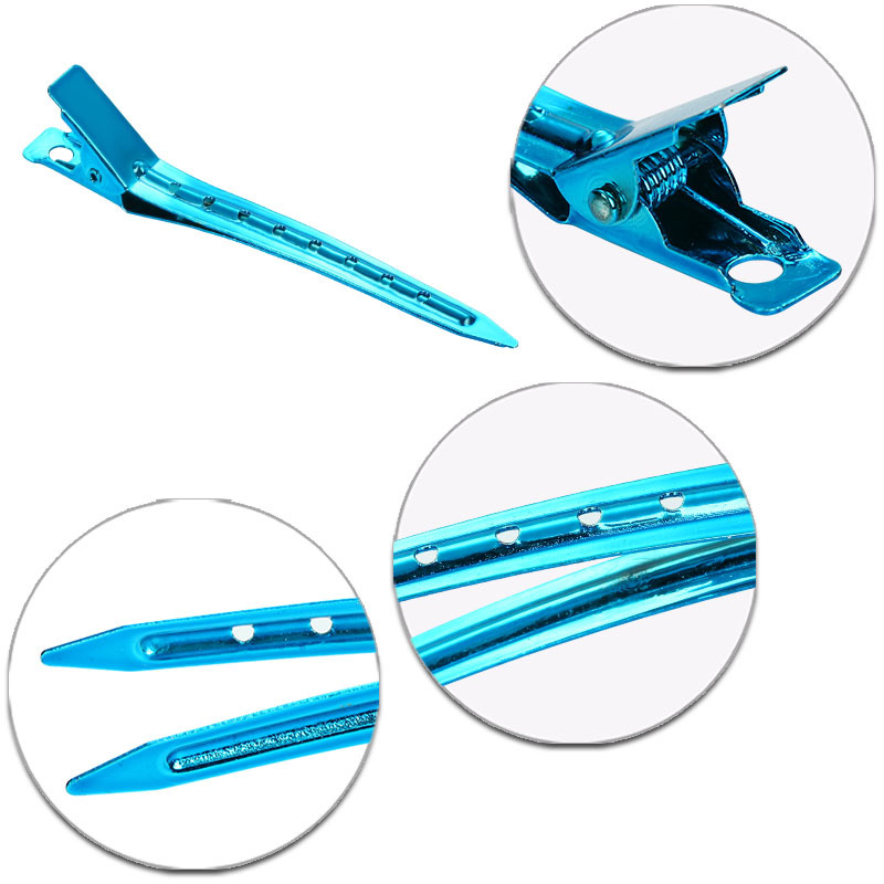 Stainless steel electroplated duckbill clips, color hair straighteners, steel clips, one-line zoned positioning clips, hair curls, hand-pushed corrugated clips Specification image
