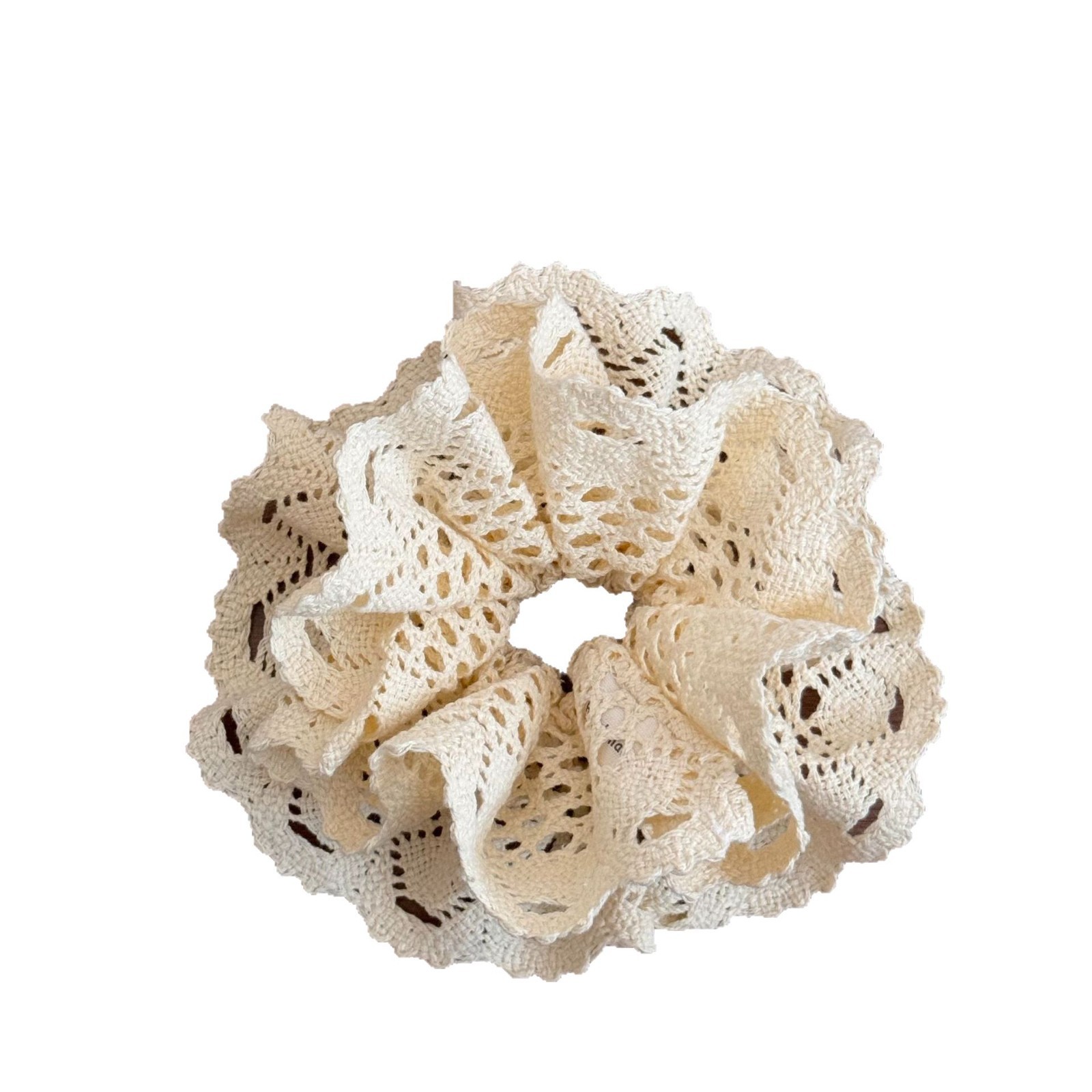 New stylish large-sized hair band for women, multi-layered sweet large intestine hair band, embossed embroidery, hollowed-out lace edge headwear, hair tie Item Picture