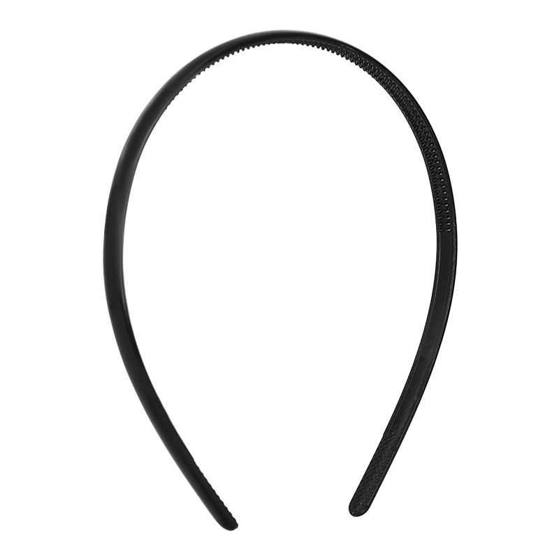 0.8CM wide round black spray-painted hair band, face wash band with teeth, twist rod, balloon head buckle, DIY plastic hair clip wholesale Item Picture