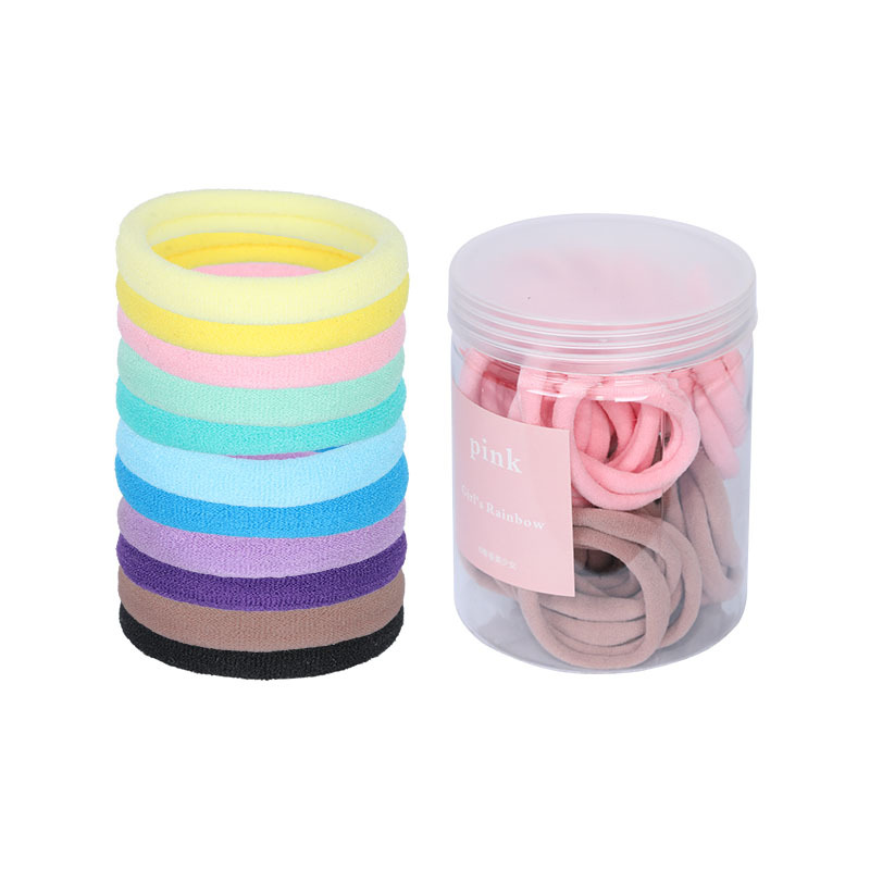 50-piece set ~ gradient color seamless hair tie, colorful hair band headband, candy-colored rubber band hair accessory and headwear for girls details Picture