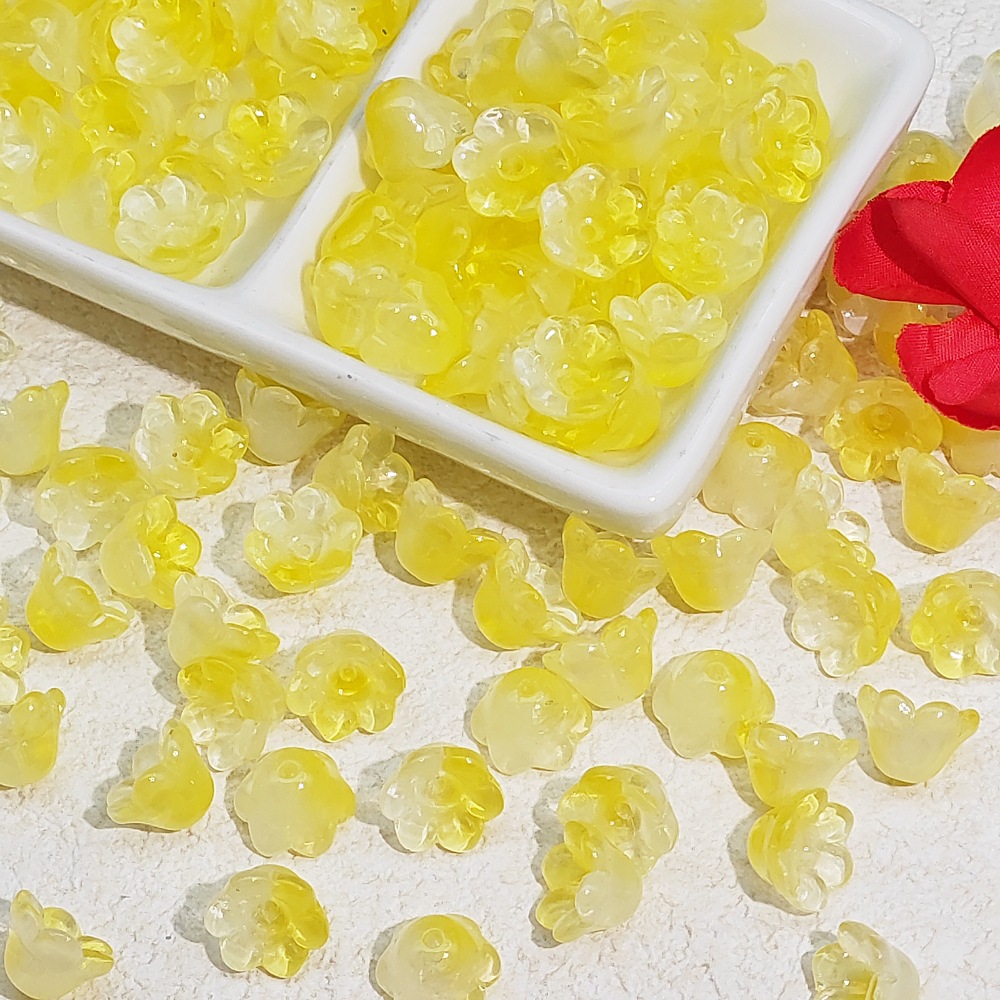 7x12mm glass beads, lily of the valley scattered beads, campanula flower buds, bell flower, diy jewelry, hairpin, beading material undefined