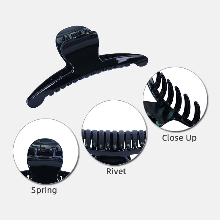 Moon hair clips, large, medium and small diy accessory gripper, simple one-line black shark clip, women's curved hair claws Application Scenario