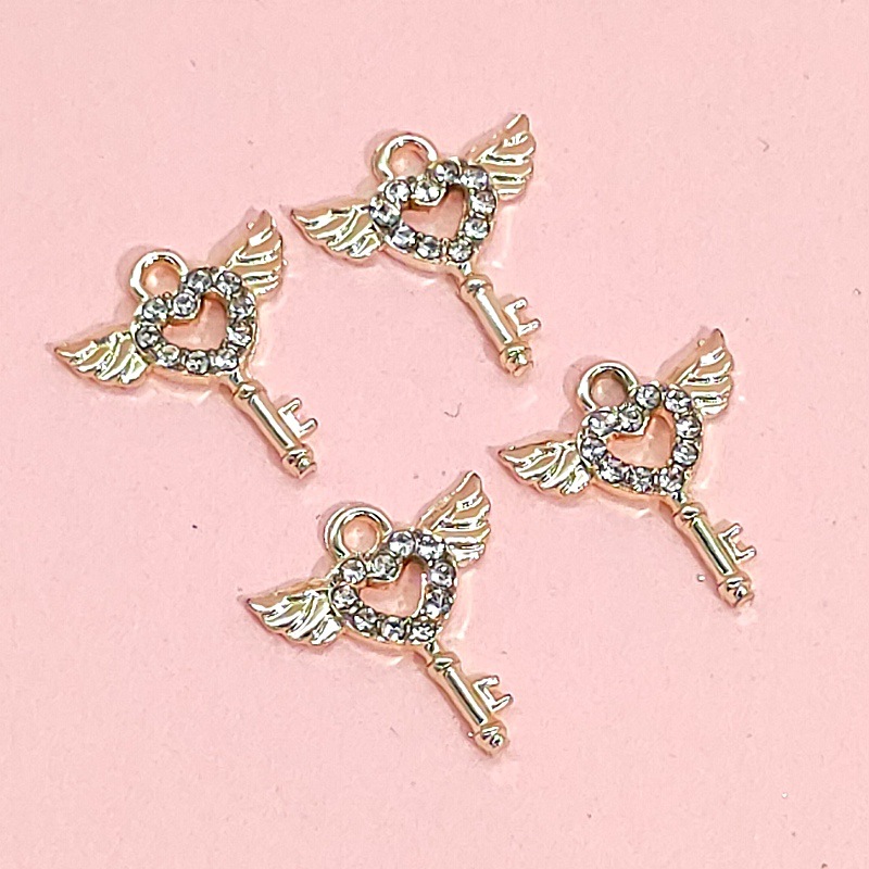 14k gold and diamond-encrussed pendant, DIY jewelry accessory, bracelet, necklace, beaded accessory, cartoon alloy dot diamond pendant undefined