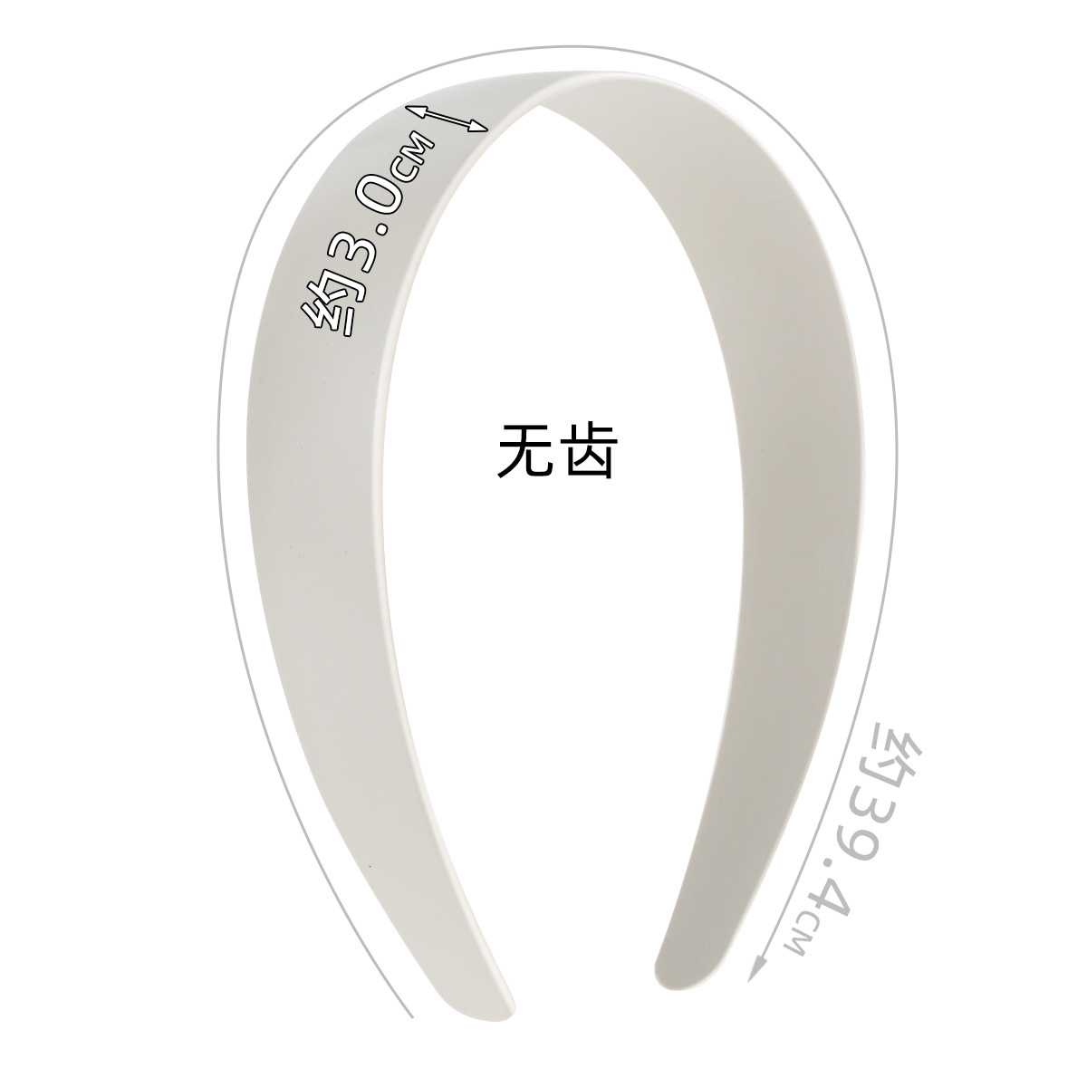 2.5 Black hairband without teeth on the bow surface 37.5 DIY handcrafted hair accessory with a curved black fabric bow Specification image
