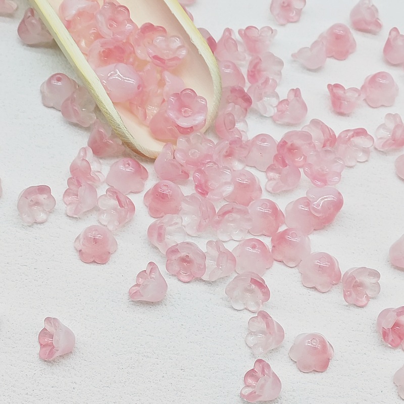 7x12mm glass beads, lily of the valley scattered beads, campanula flower buds, bell flower, diy jewelry, hairpin, beading material undefined