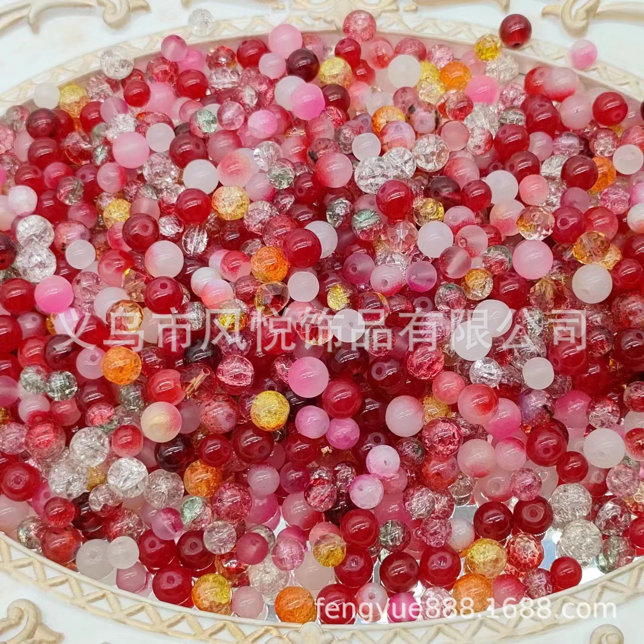 Weigh the scattered beads by jin (4-10MM), mixed color glazed beads, peach blossoms, starry sea, purple Qi Coming from the East, mixed beads undefined